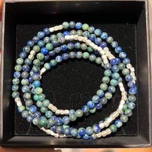 Multi Wrap Beaded Bracelet with Silver Accents